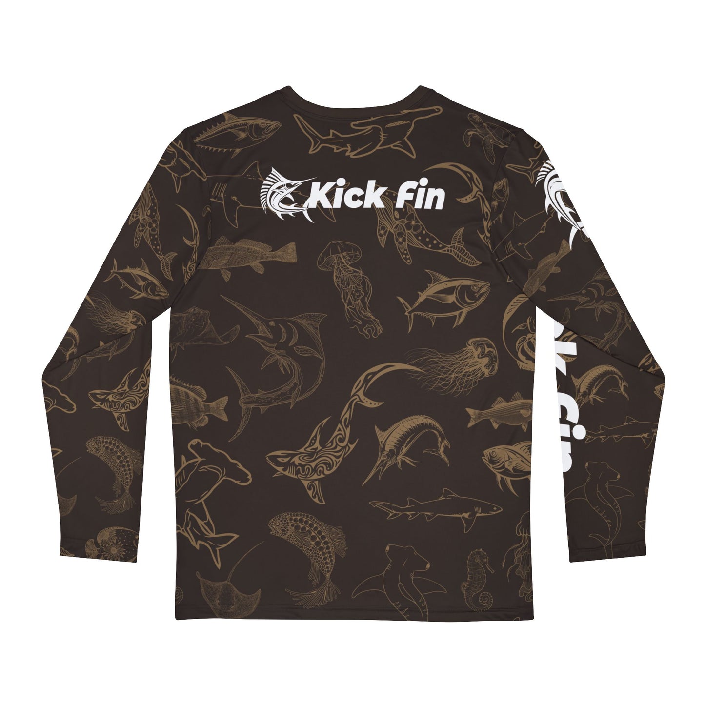 The Saltwater Safari Lightweight Moisture Wicking Fishing Long Sleeve T-Shirt - Espresso