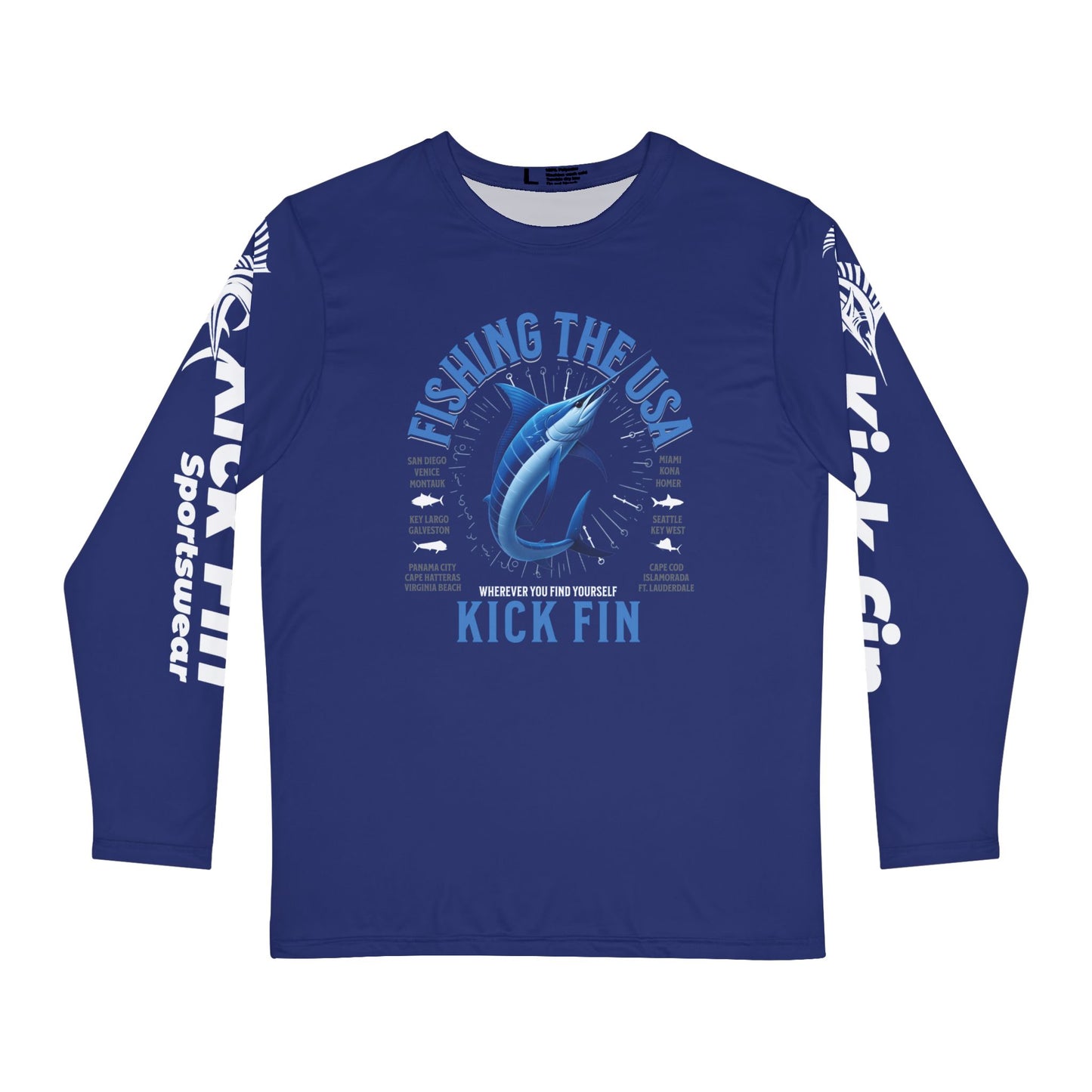 Fishing In The USA Moisture Wicking Long Sleeve Fishing T-Shirt