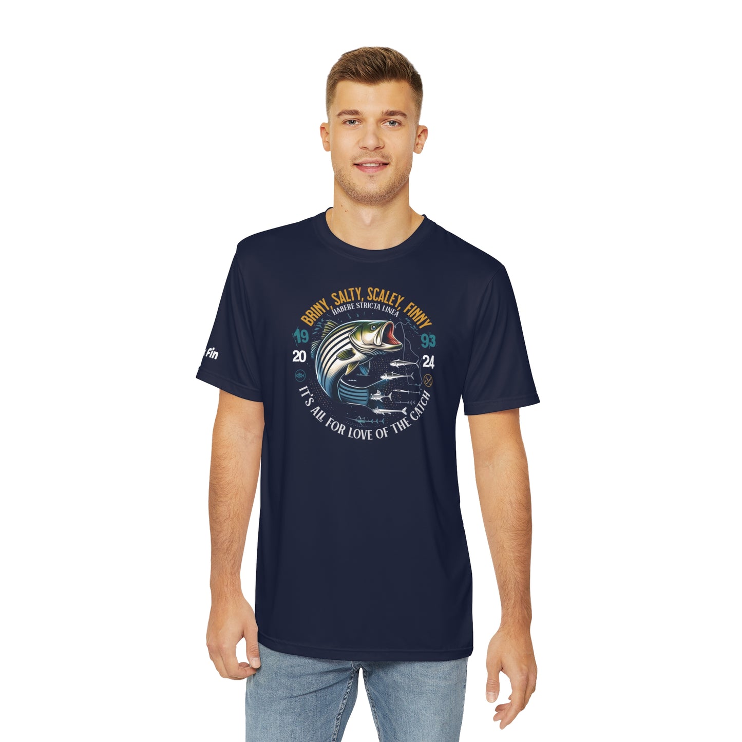Briny, Salty, Scaly, Finny Lightweight Funny Performance Fishing T-Shirt