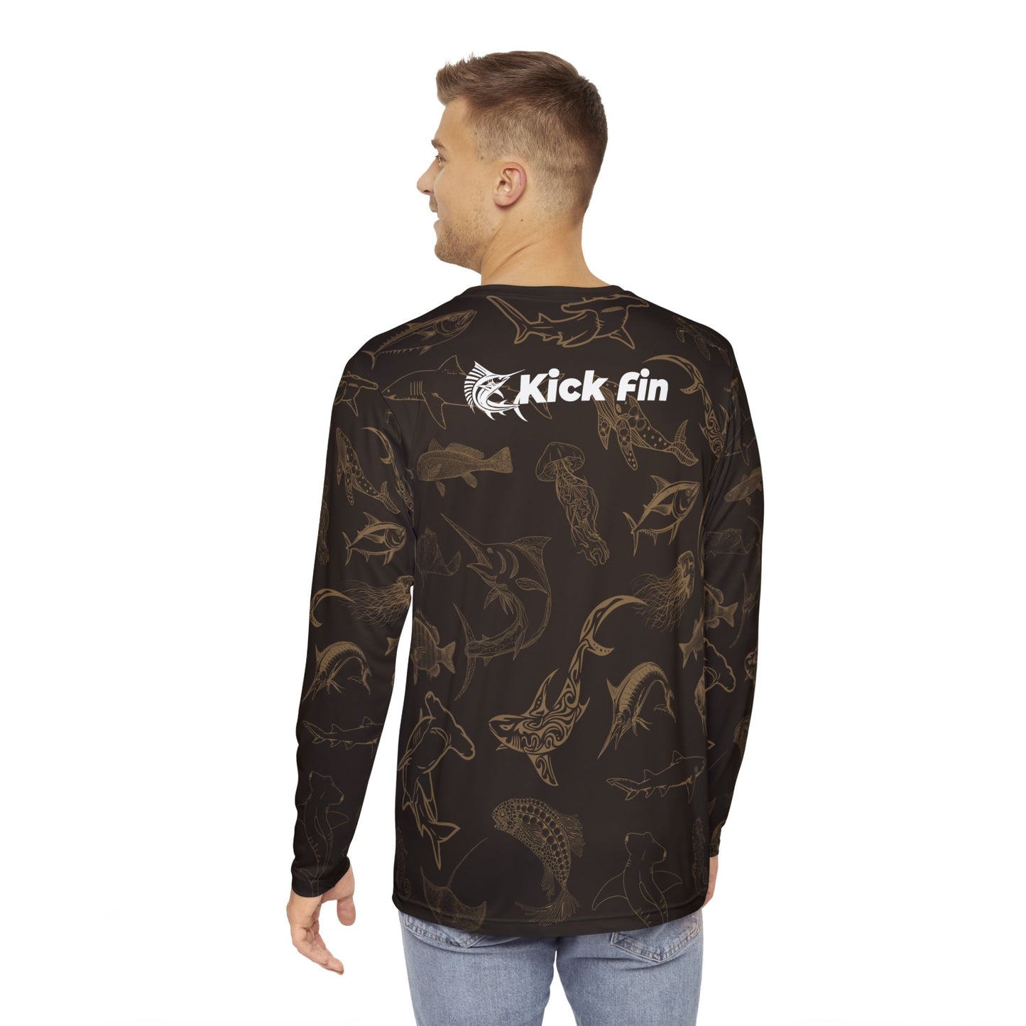 The Saltwater Safari Lightweight Moisture Wicking Fishing Long Sleeve T-Shirt - Espresso