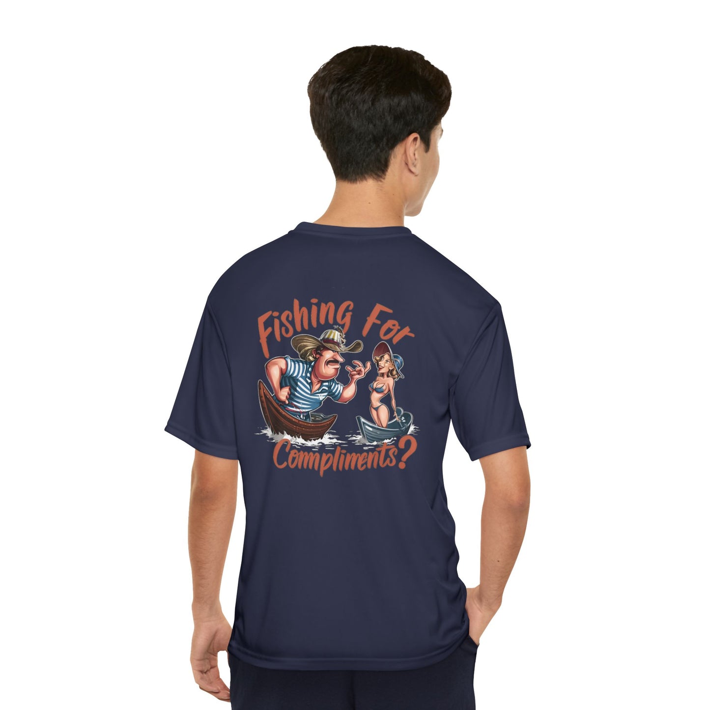 Fishing For Compliments Funny Performance Fishing T-Shirt