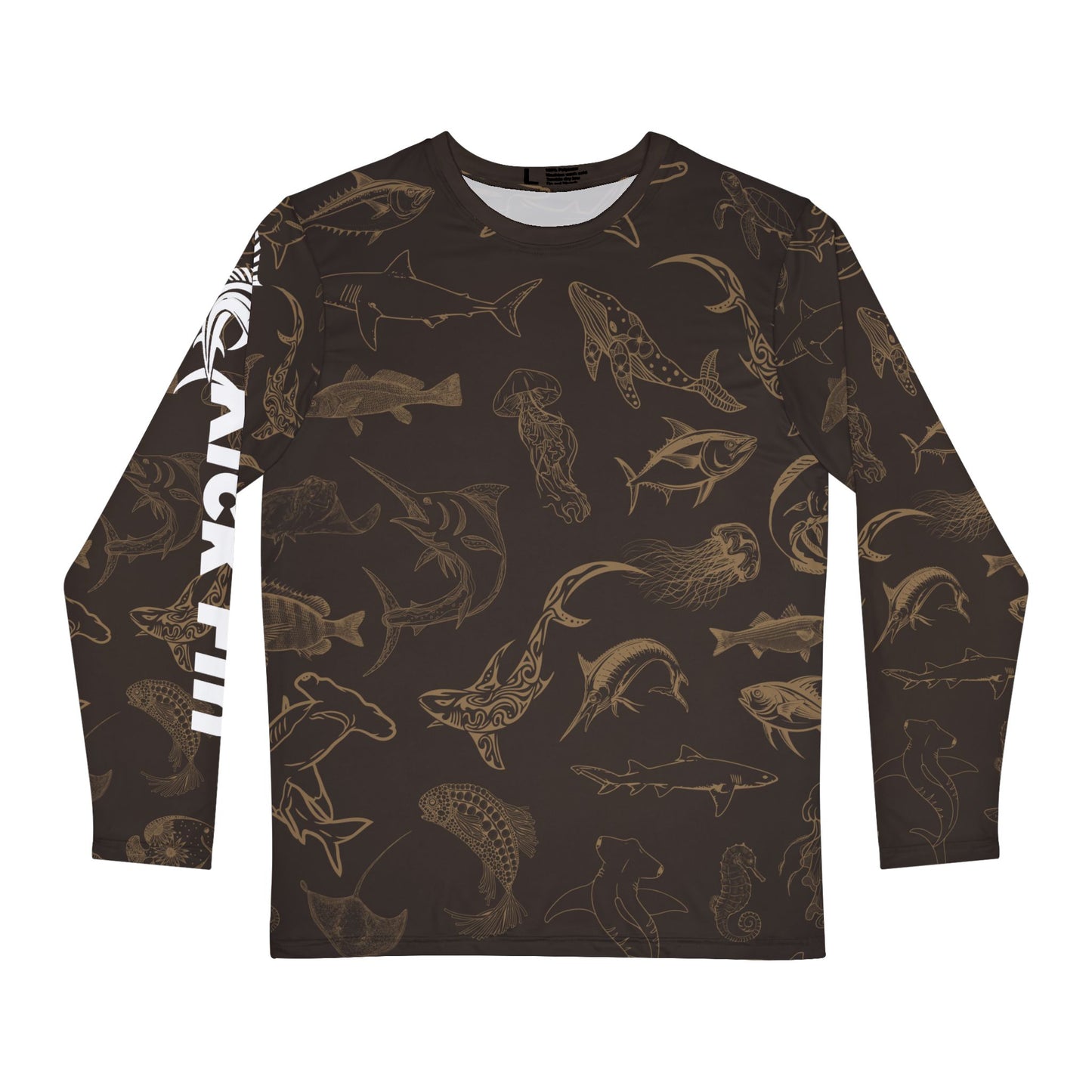 The Saltwater Safari Lightweight Moisture Wicking Fishing Long Sleeve T-Shirt - Espresso