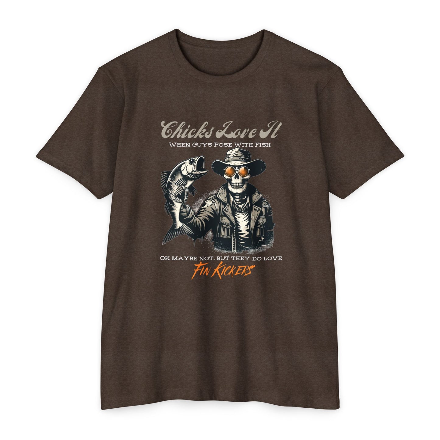Chicks Love It When Guys Pose With Fish Funny Skeleton Fishing T-Shirt8