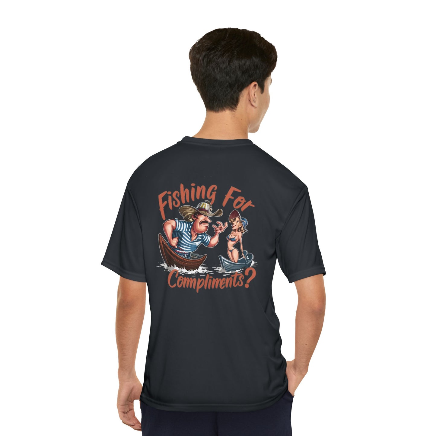Fishing For Compliments Funny Performance Fishing T-Shirt