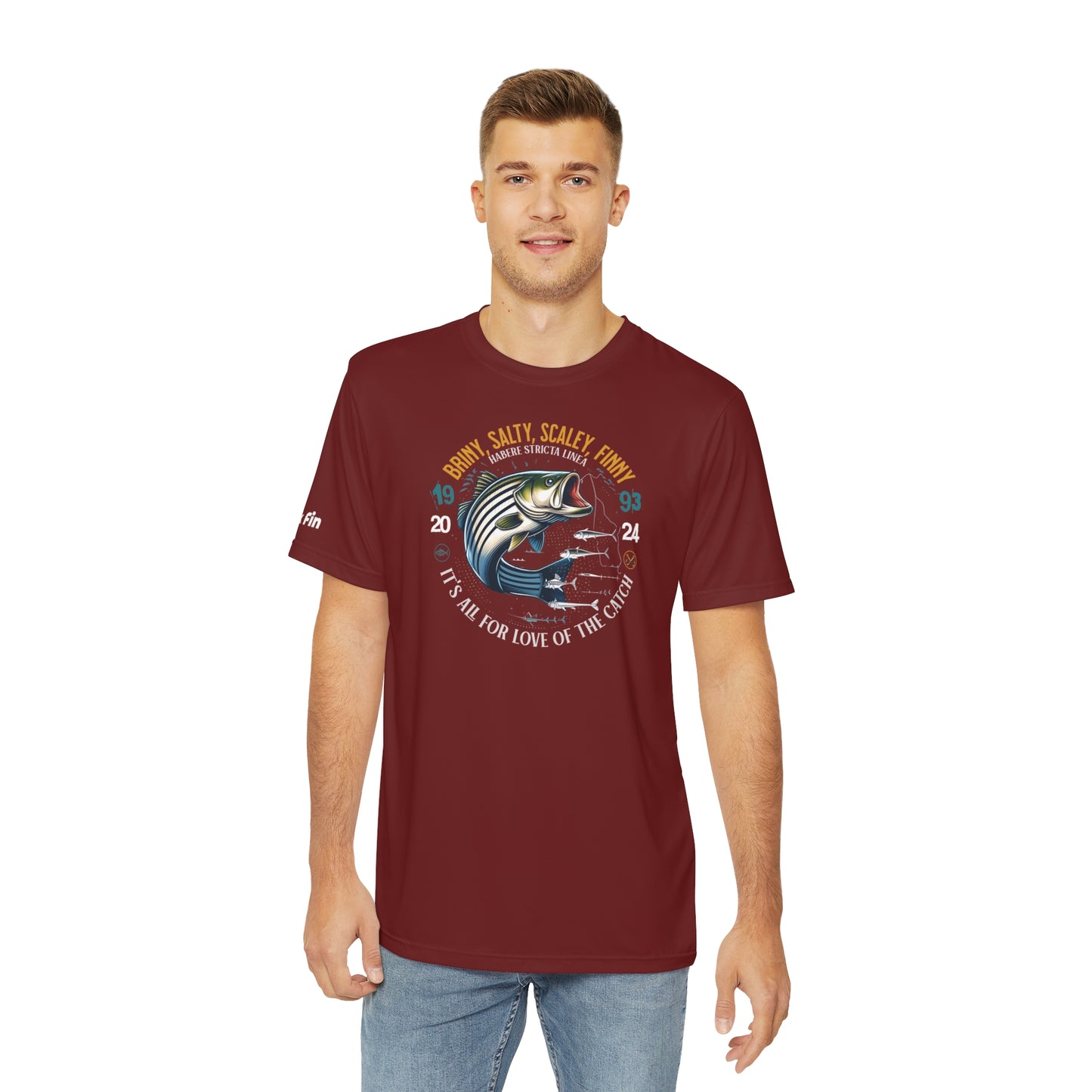 Briny, Salty, Scaly, Finny Lightweight Funny Performance Fishing T-Shirt
