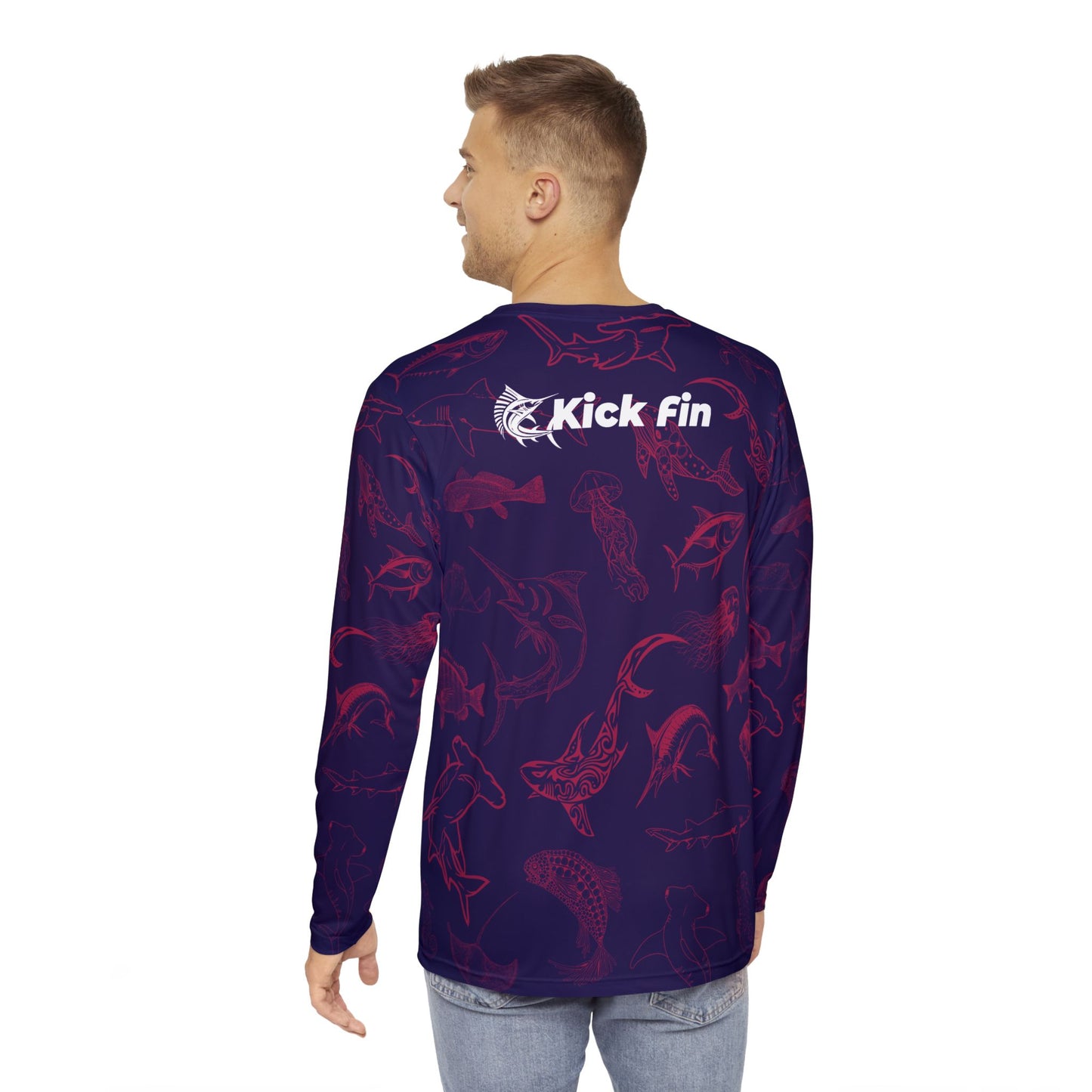 The Saltwater Safari Lightweight Moisture Wicking Fishing Long Sleeve T-Shirt - Deep Indigo