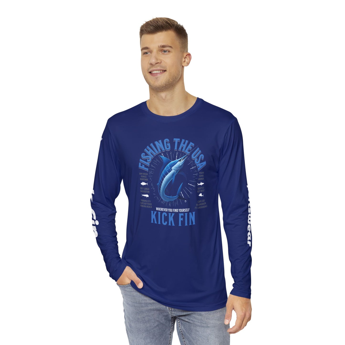 Fishing In The USA Moisture Wicking Long Sleeve Fishing T-Shirt