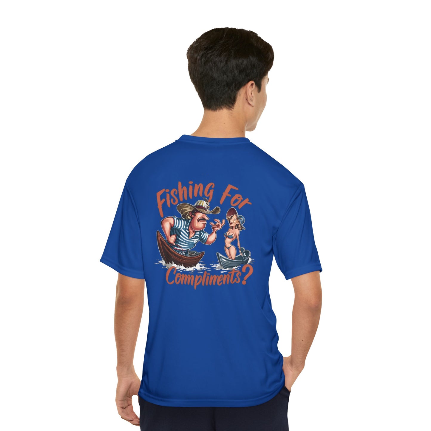 Fishing For Compliments Funny Performance Fishing T-Shirt